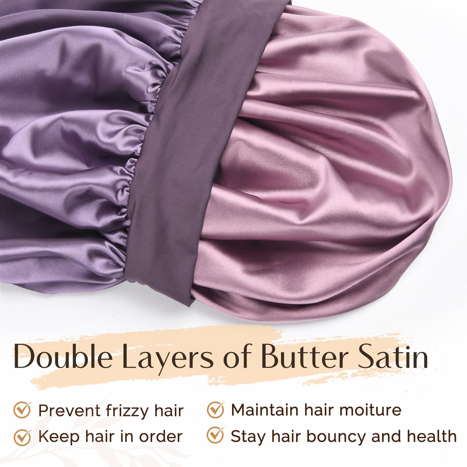 Bonnet Yanibest satin avec bande elastique assure un maintien doux.