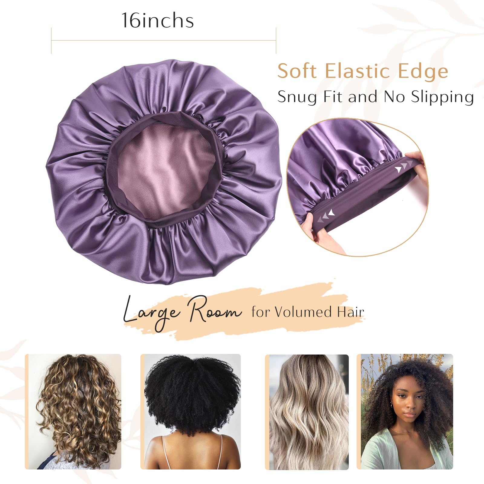 Bonnet Yanibest satin convient aux boucles naturelles et cheveux frisés.