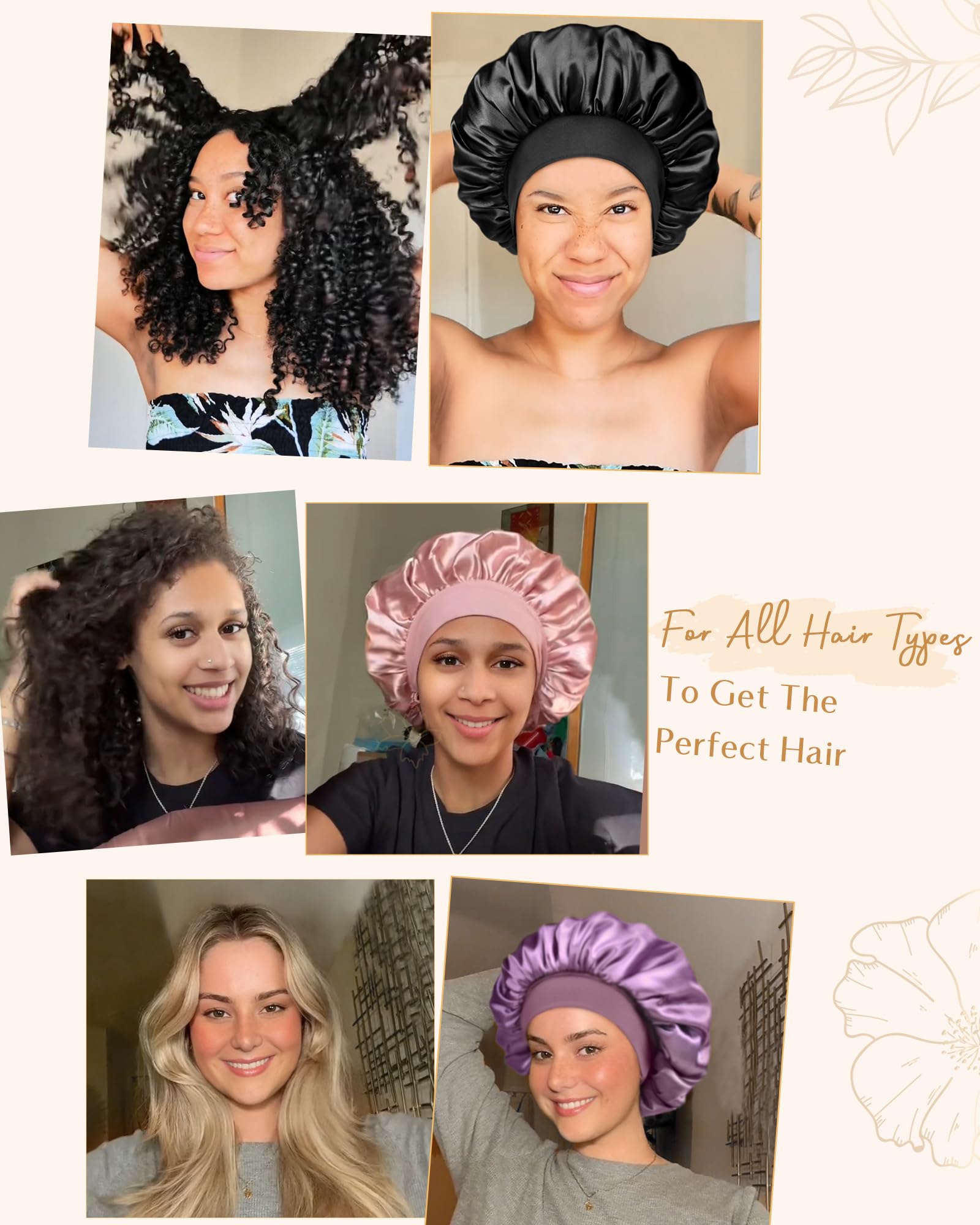 Bonnet Yanibest satin multiusage idéal pour beauté et soins quotidiens.