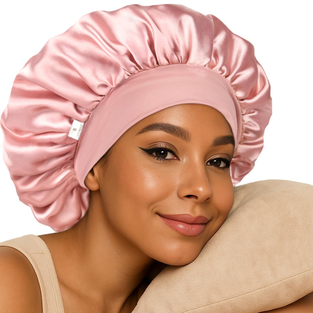 Yanibest bonnet-dormir-soie-double-couche : confort nocturne luxueux et protection des cheveux.