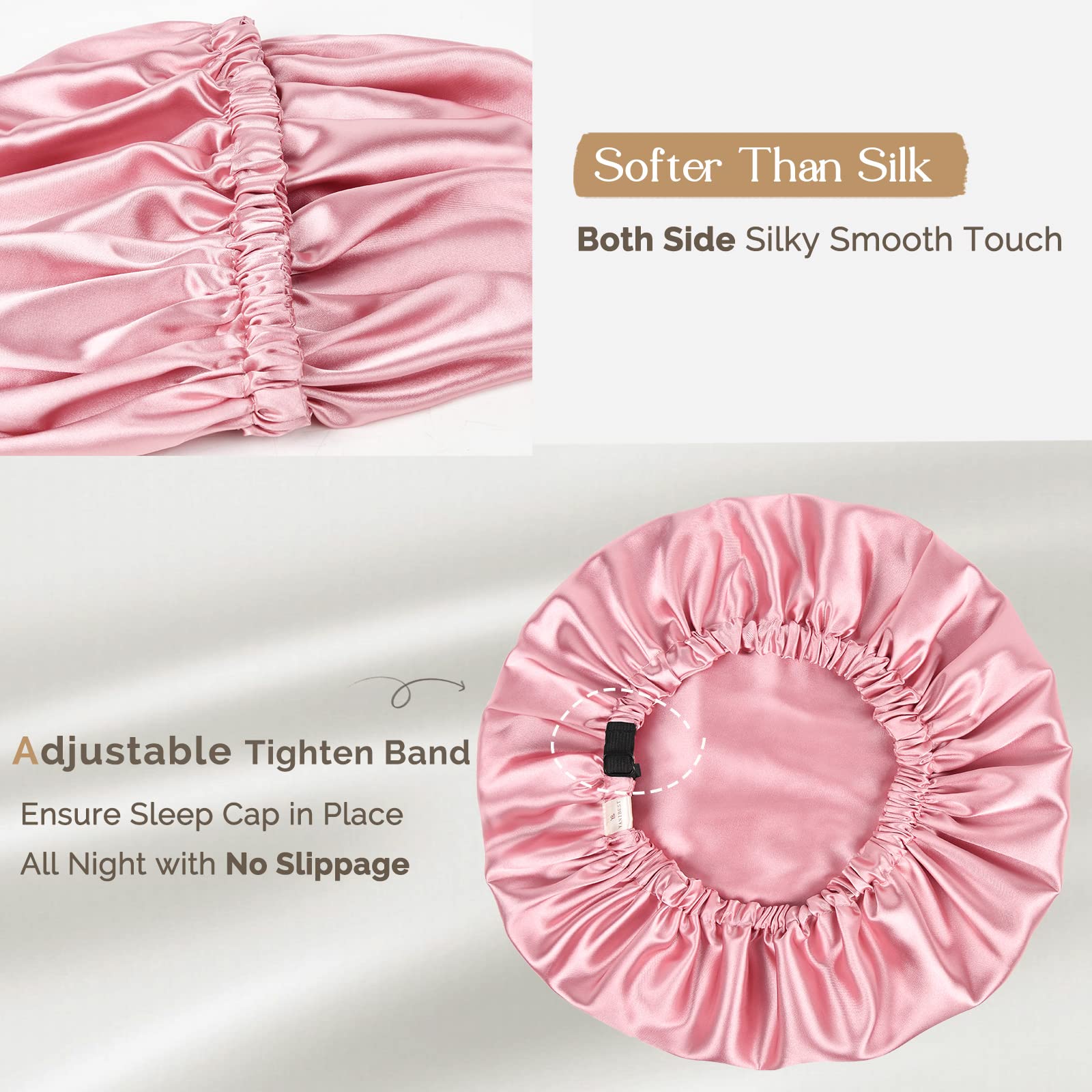 YANIBEST bonnet double couche réglable pour boucles et tresses.