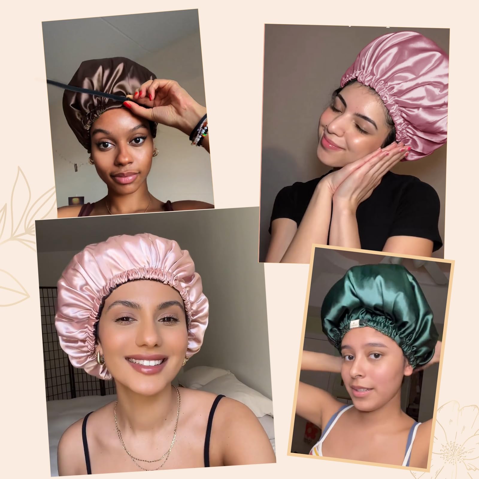 YANIBEST bonnet-routine-nocturne-soin-visage éloigne les cheveux du visage lors des soins.