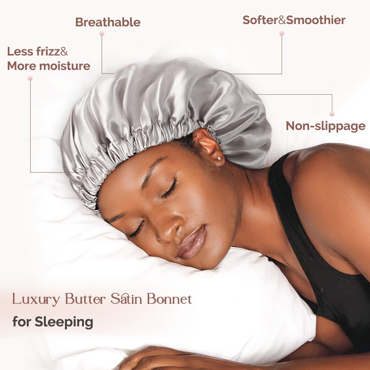 Bonnet Yanibest satin ajustable-elastique: ajustement sûr et confortable
