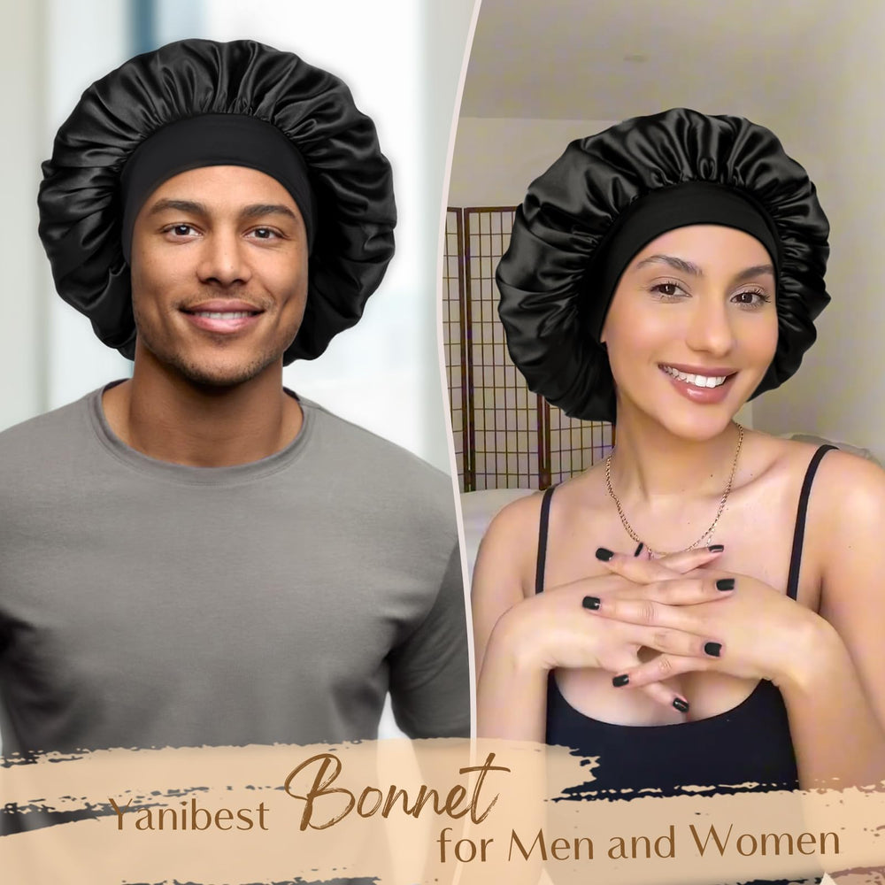 YANIBEST bonnet satin bande elastique douce: maintien sécurisé sans couture sur le front.