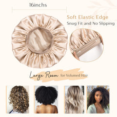 YANIBEST bonnet satin boucles naturelles: convient aux cheveux bouclés.