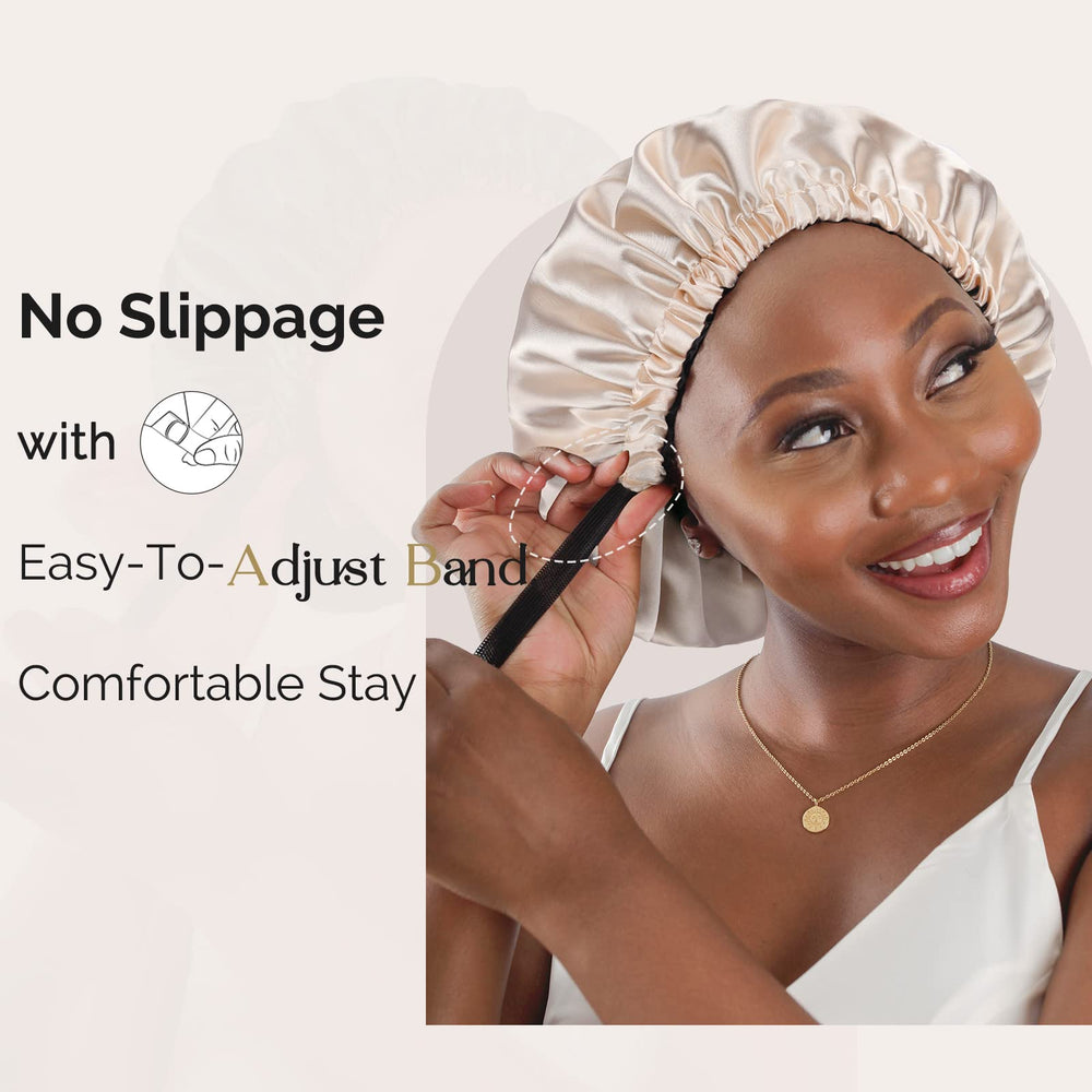 Bonnet Yanibest satin-cheveux-boucles-naturelles: convient à tous types pour dormir