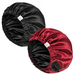 YANIBEST bonnet satin dormi double couche ajustable protège les cheveux pendant le sommeil