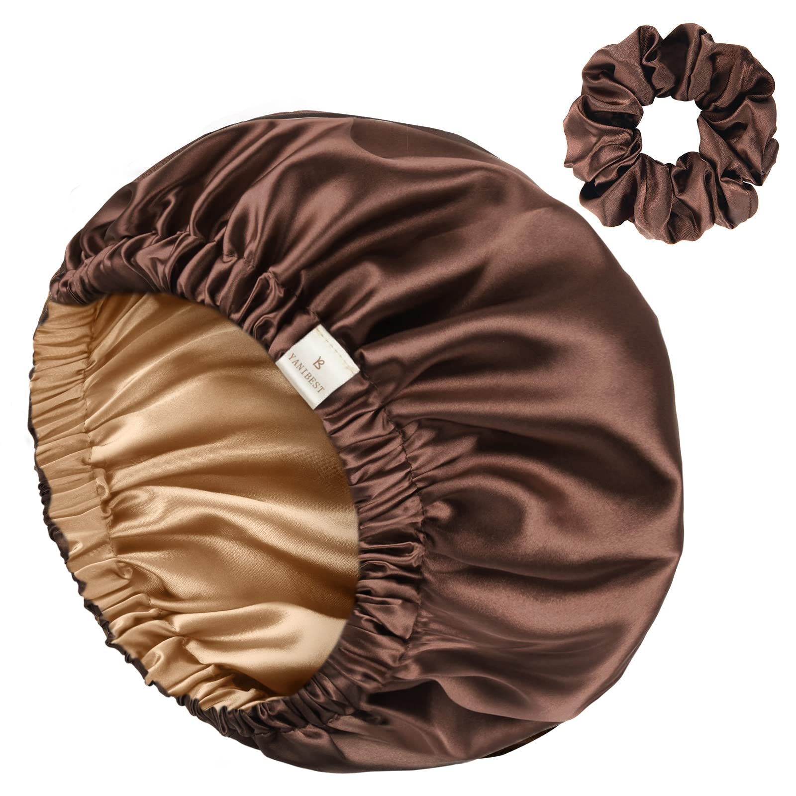 YANIBEST bonnet satin double couche - vue avant, douceur qui protège cheveux et peau