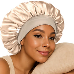YANIBEST bonnet satin double couche: confort nocturne et protection des cheveux.