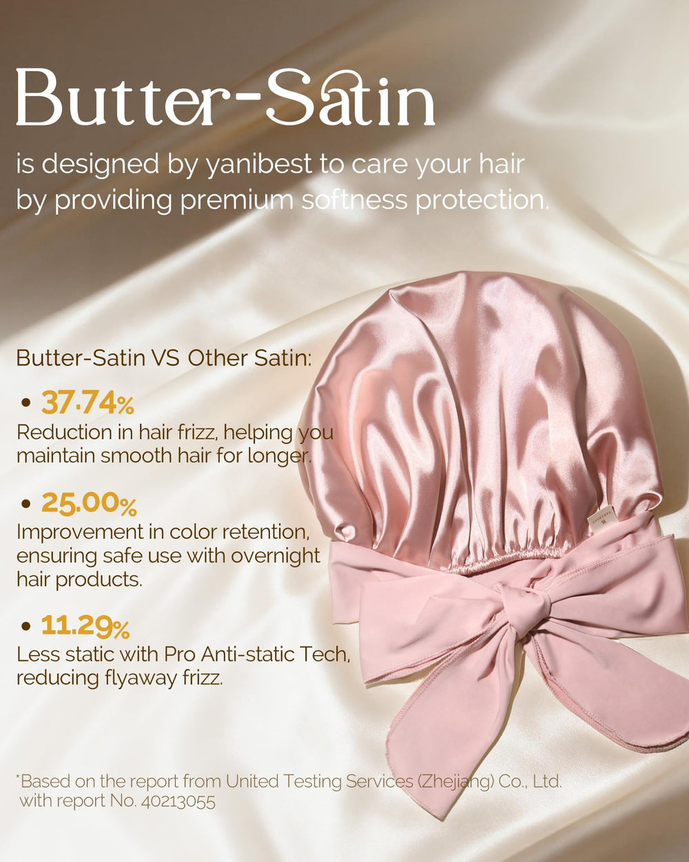 YANIBEST bonnet satin double couche, protection renforcée des coiffures nocturnes.