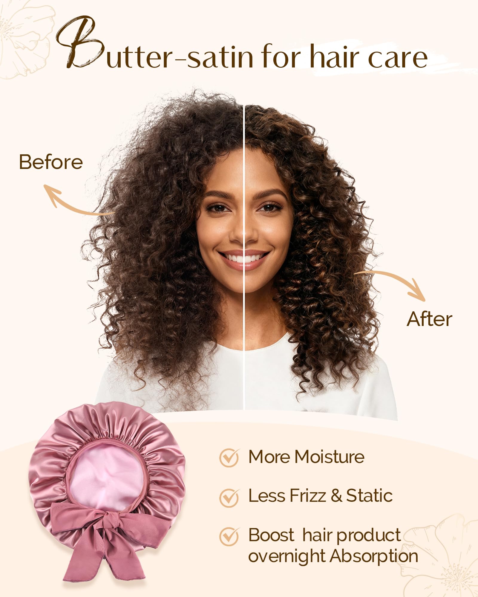 Yanibest bonnet satin rose, usage soin visage et routine beauté en douceur.