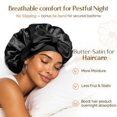Yanibest bonnet satin lien ajustable pour bien retenir la coiffure.