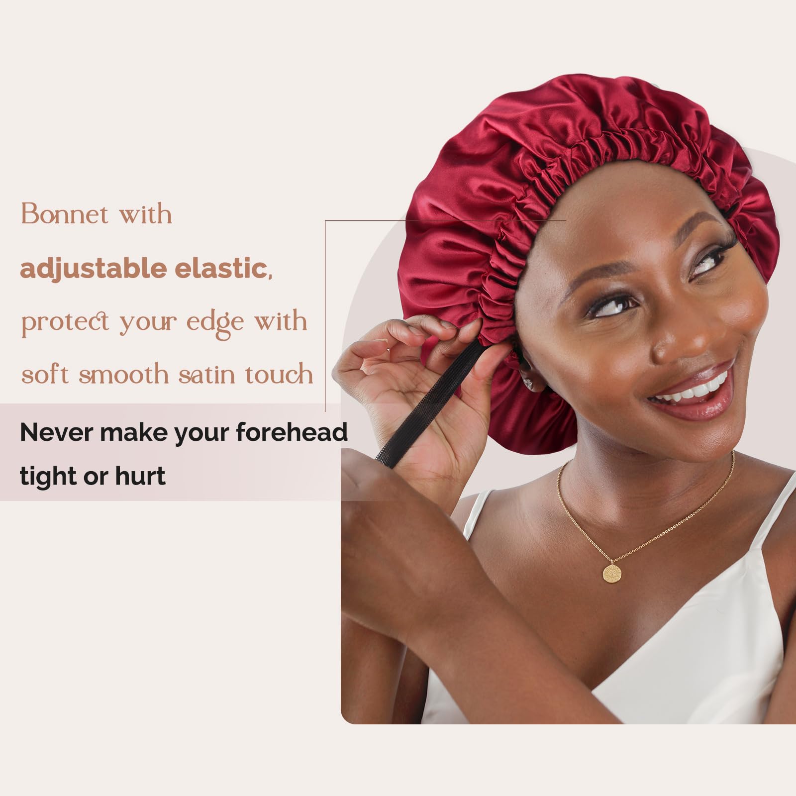 Yanibest bonnet satin réversible, deux faces douces protègent les cheveux.