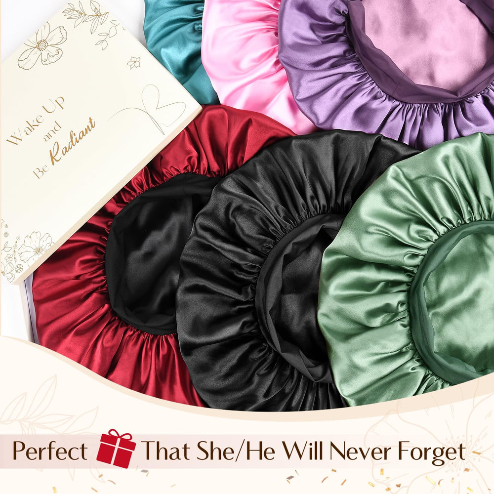 YANIBEST bonnet satin réversible: enveloppe douce qui protège la brillance capillaire.