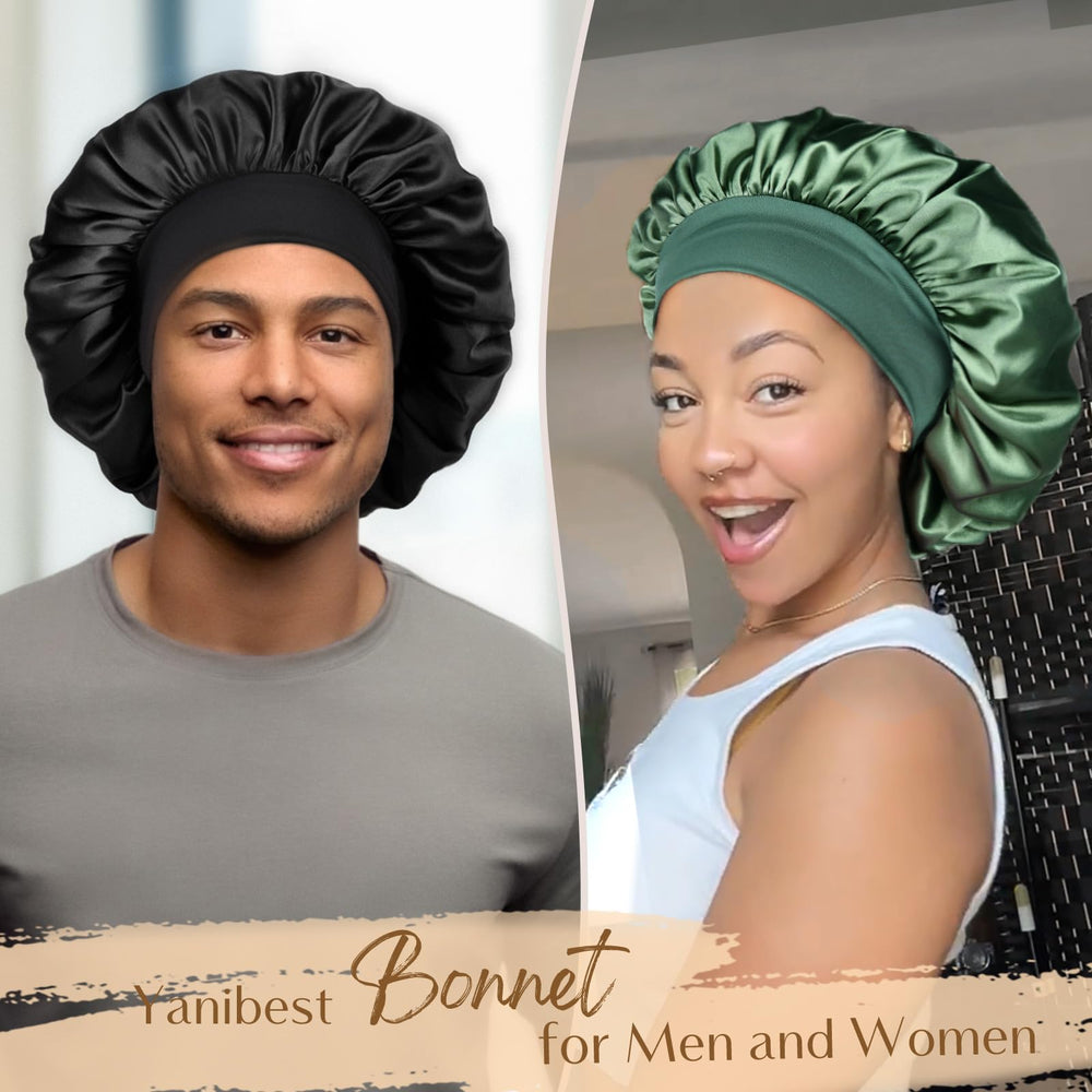 Yanibest bonnet satin rouge avec bande élastique pour ajustement confortable