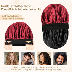 Yanibest bonnet satin rouge détail couture et bande elastique large pour confort