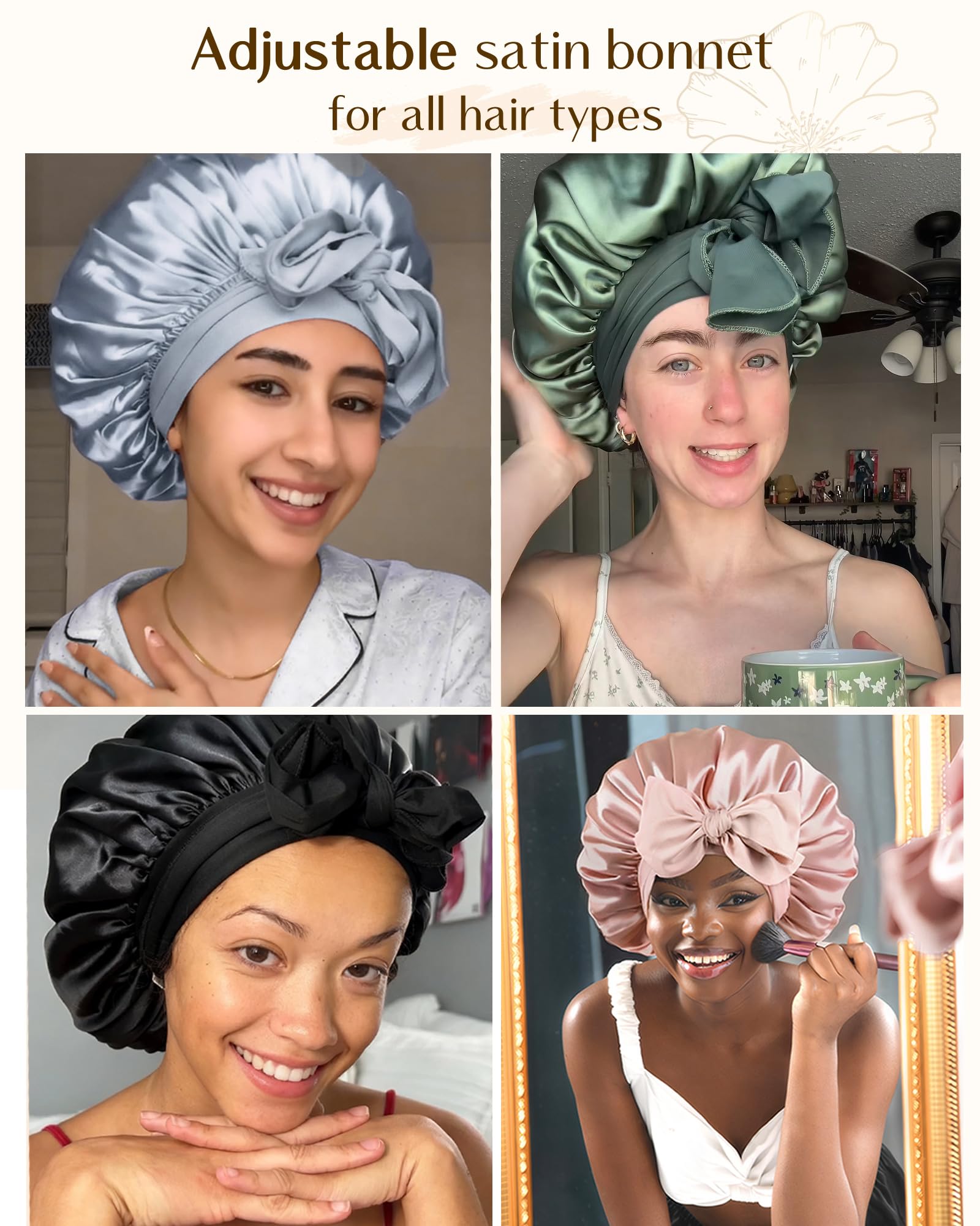 YANIBEST bonnet taille unique, polyvalent pour cheveux naturels et bouclés.