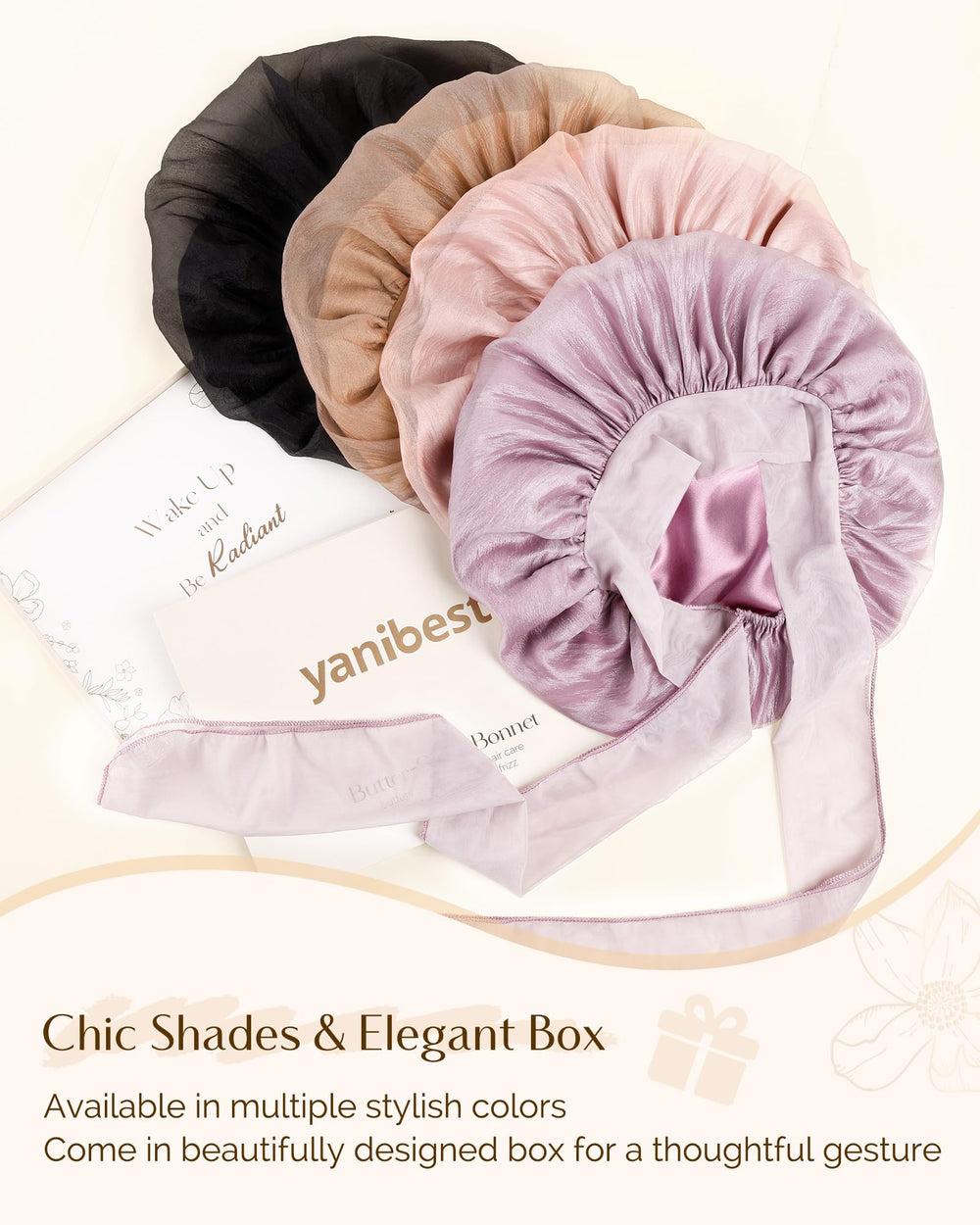 YANIBEST bonnet multi-usages: dormir, maquillage et routine beauté faciles.