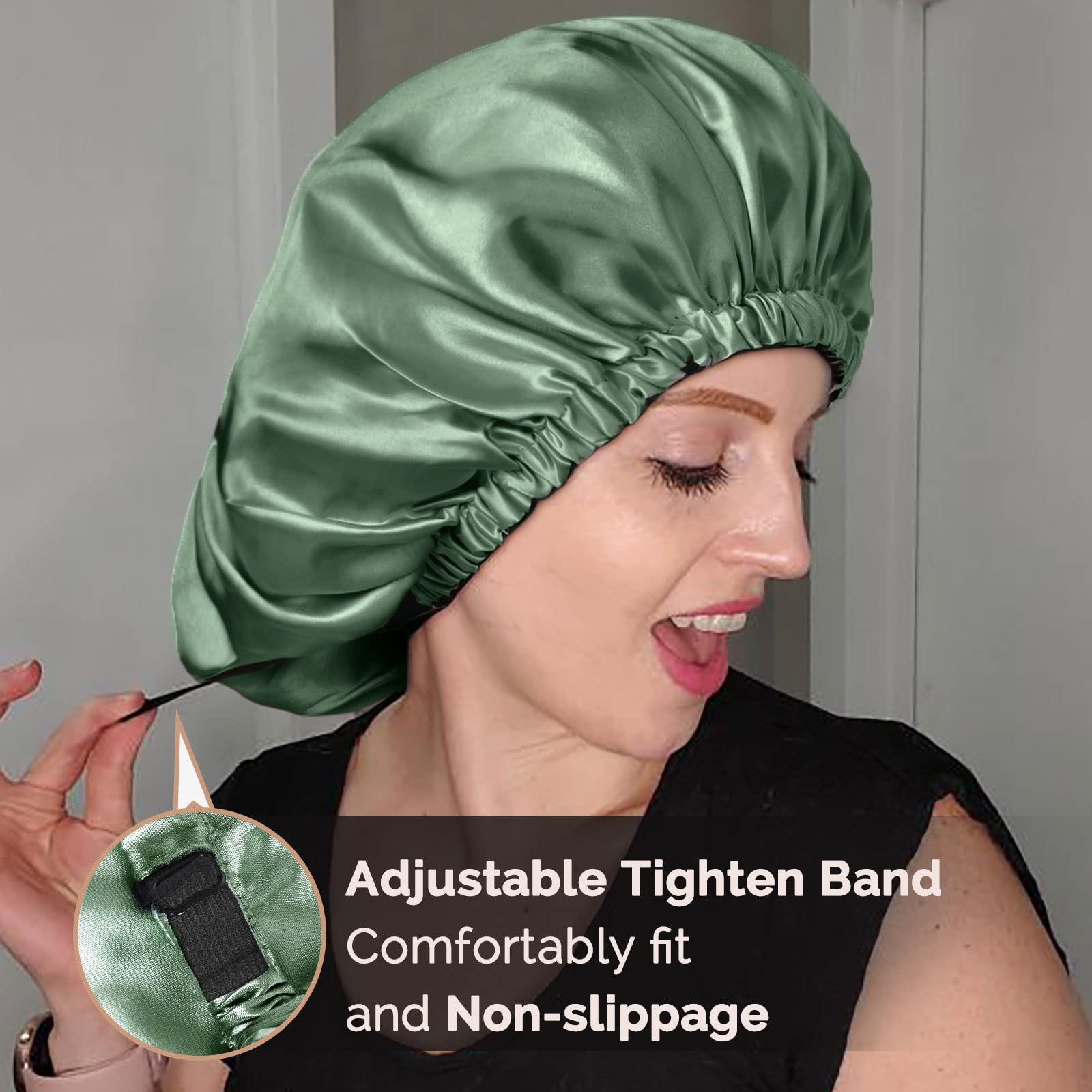 Yanibest bonnet satin convient pour usages nocturnes et soins capillaires