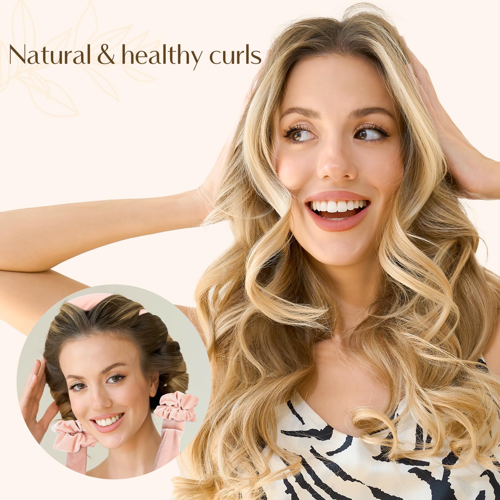 Yanibest boucleur sans chaleur rose accessoires inclus facilitant la coiffure
