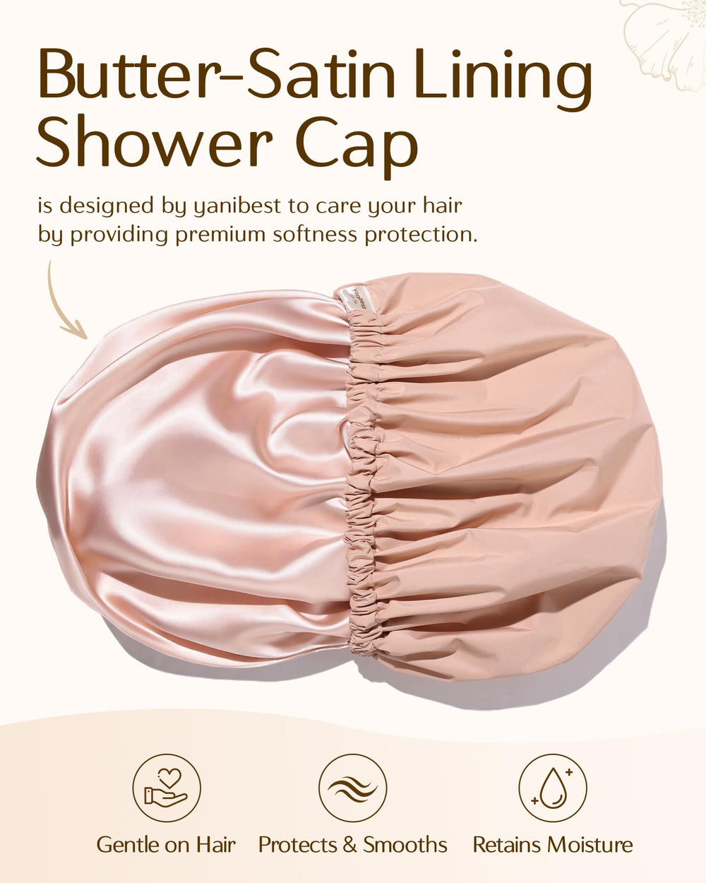 Yanibest cap douche spacieux pour cheveux longs et epais