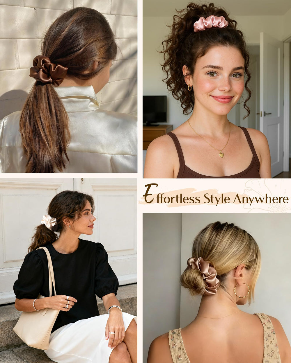 Yanibest élastiques satin conviennent à tous types de cheveux.
