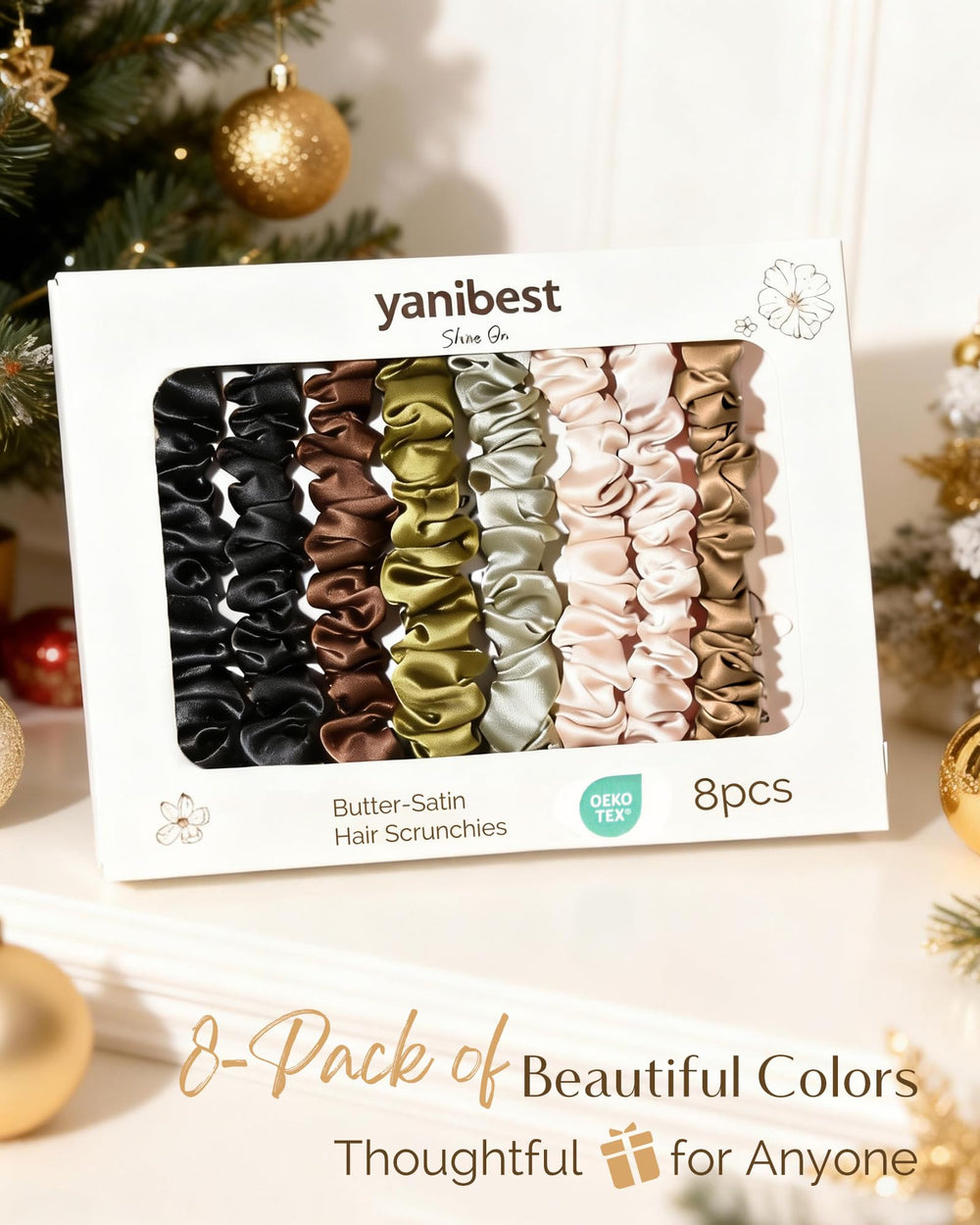 Yanibest chouchou satin — compact et léger pour un sac à main élégant.