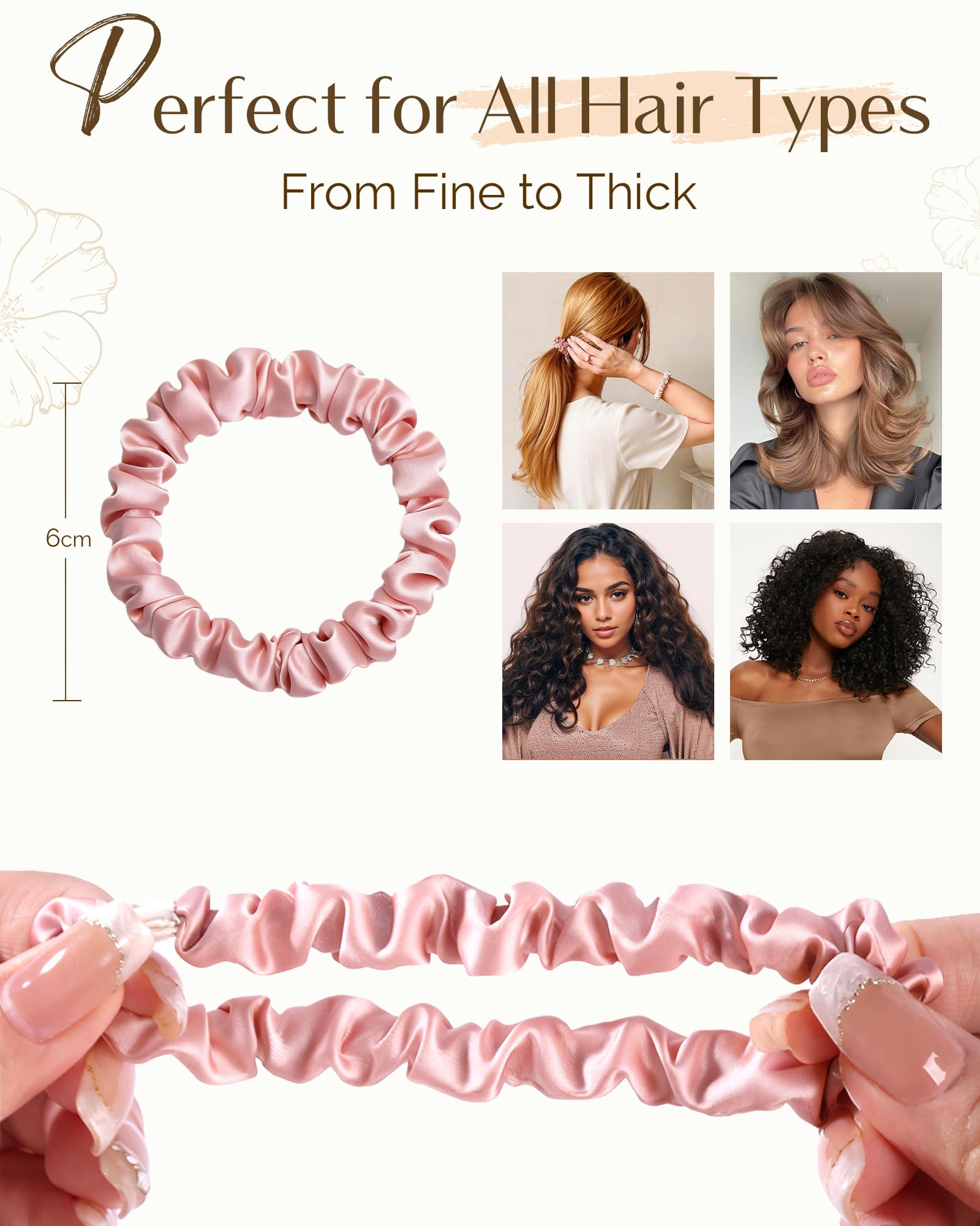 Chouchous satin Yanibest — adaptés à tous types de cheveux pour un look soigné.