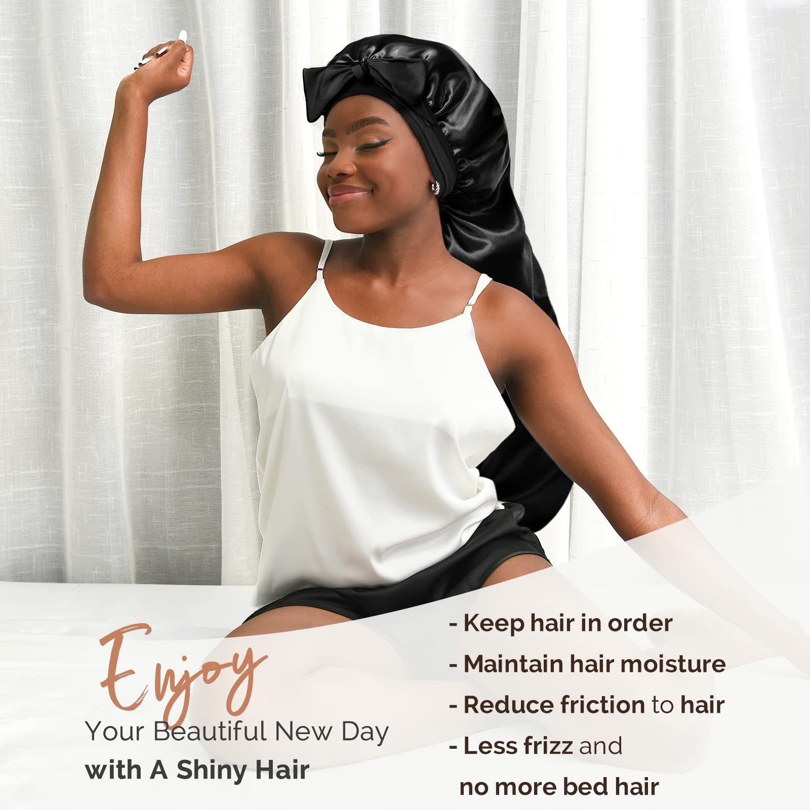Yanibest matière imitation soie offre douceur et glisse légère pour les cheveux.
