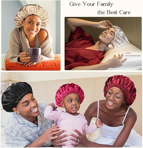 Yanibest bonnet satin-matiere-premium, satin doux et agréable sur les cheveux.