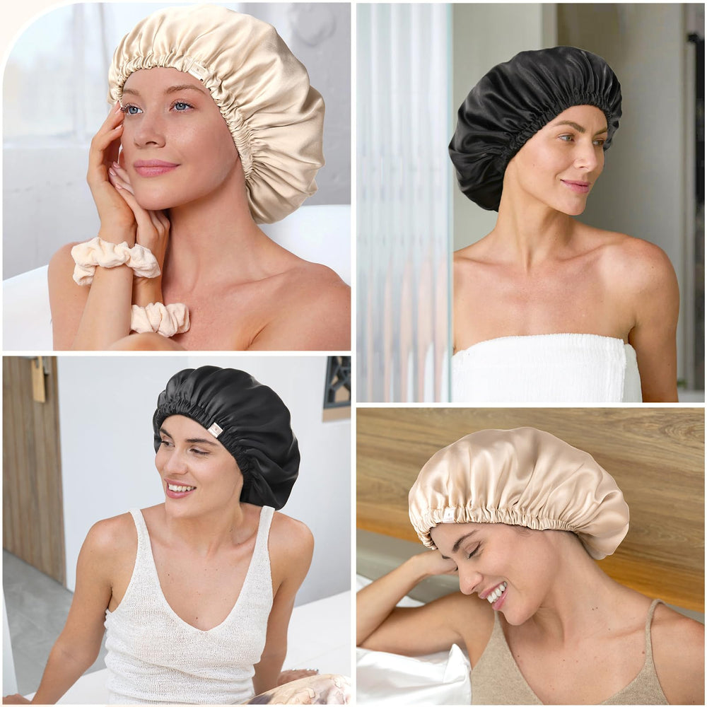 Serre-cheveux YANIBEST en soie champagne, douceur et protection des coiffures.