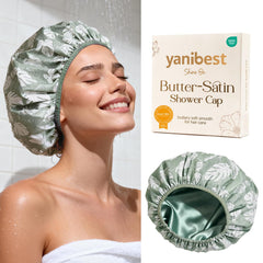YANIBEST shower cap waterproof outer layer keeps hair dry during showers
