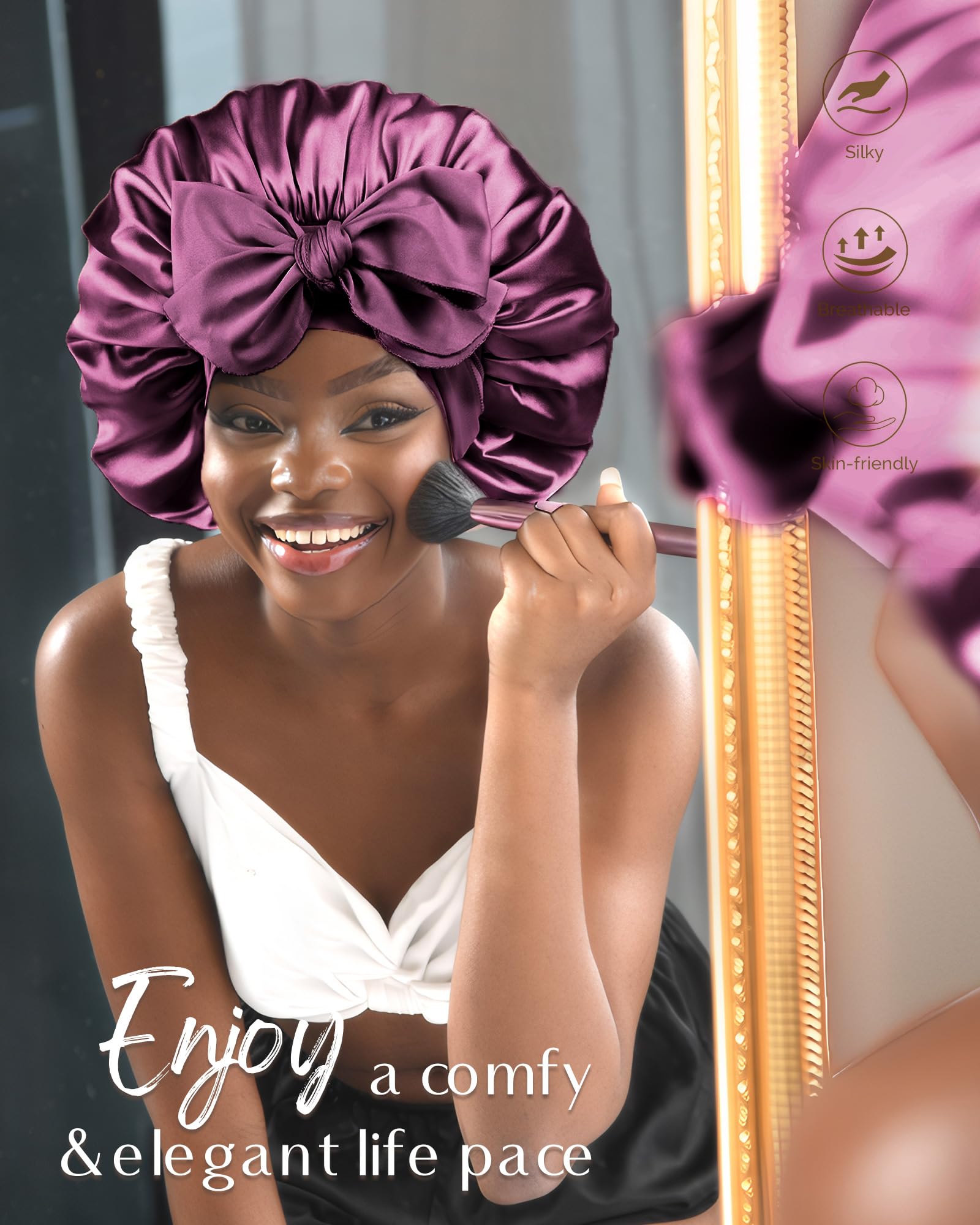 Yanibest bonnet polyvalent pour soin nocturne visage et cheveux.
