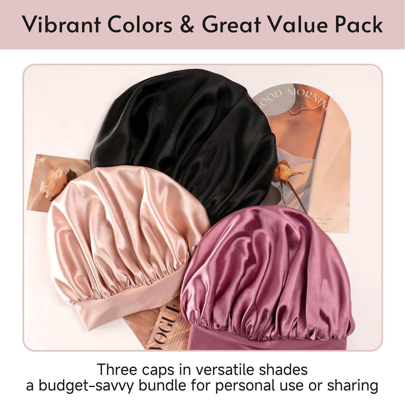 Yanideer ensemble de 3 bonnets pour une solution rapide de soin capillaire.