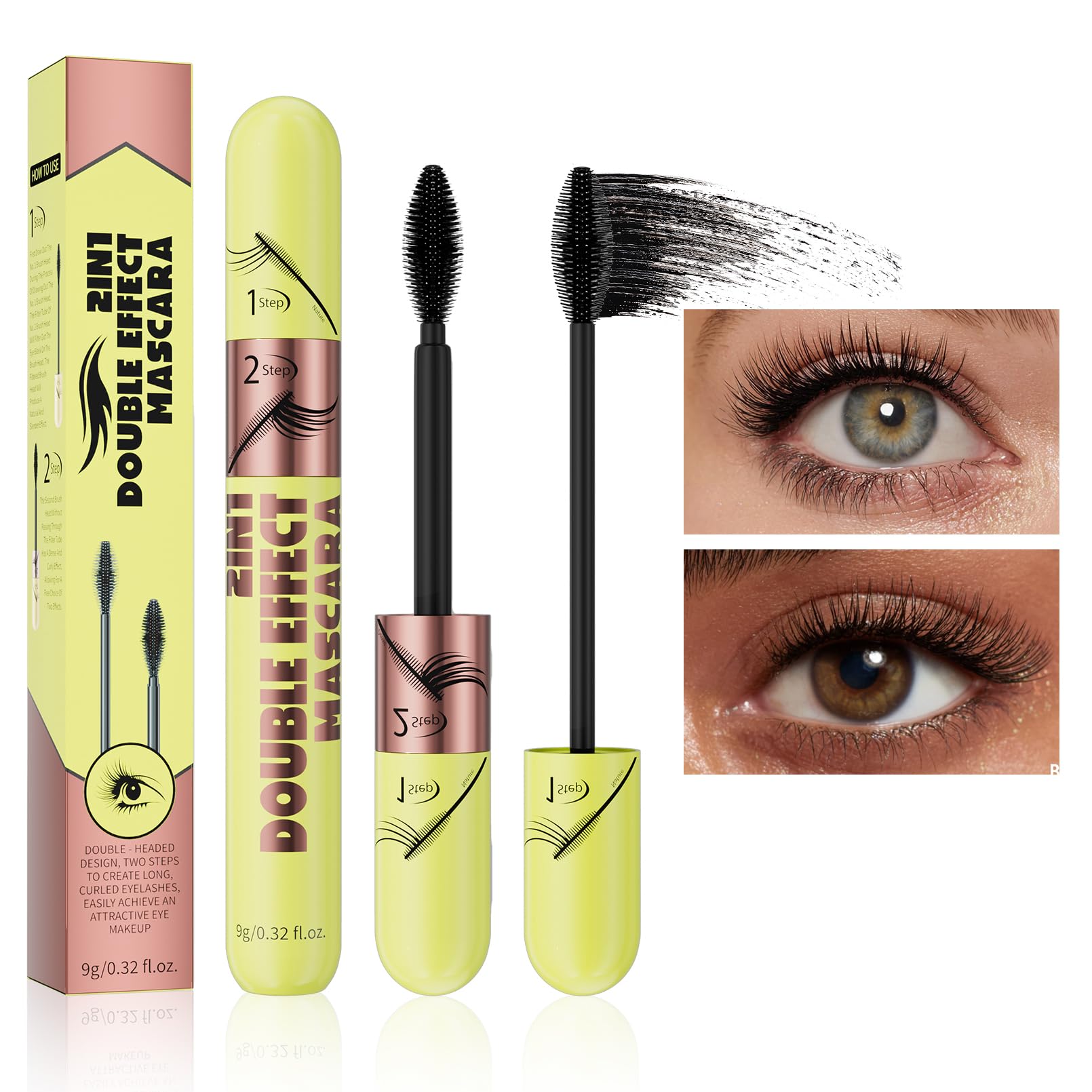 Yanqina Mascara noir intense intensifie les cils sans effort