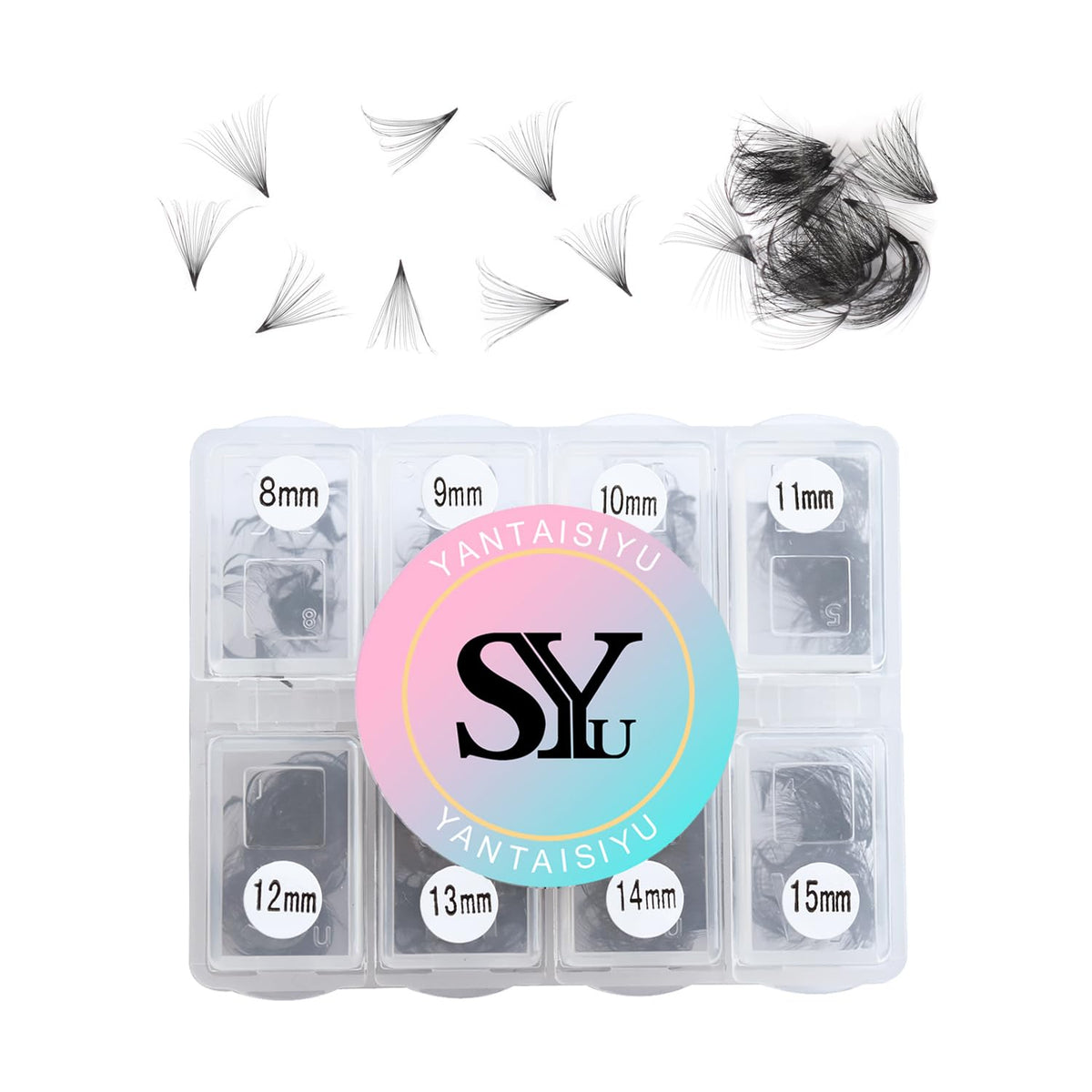YANTAISIYU 8mm, boucles 20D, fans préfabriqués pour cils, volume naturel.