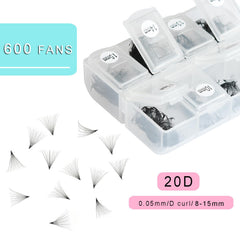 YANTAISIYU 9mm, boucles 20D, fans préfabriqués pour cils, retouche rapide.