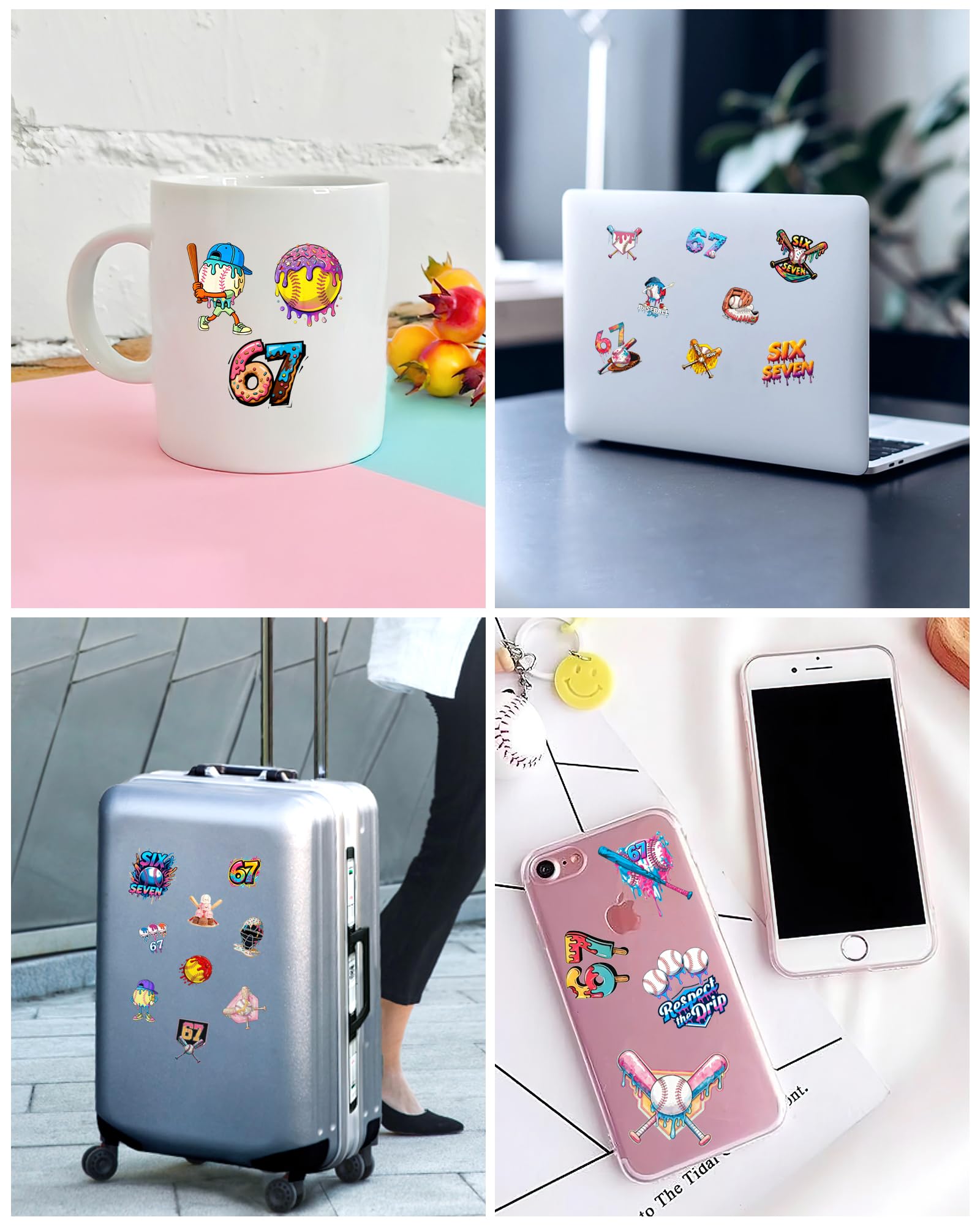 YanZonic tatouages base-ball rose et glace pour un look festif rapide.