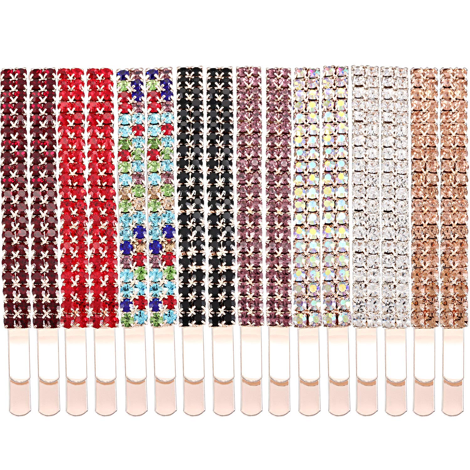 Barrettes Yaomiao strass double rang, élégantes pour mariée ou soirée.