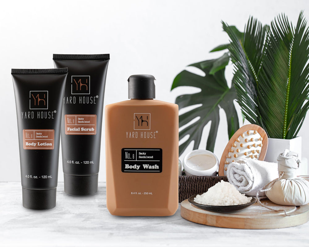 Gommage visage Yard House pour homme, exfoliation douce pour peau lumineuse.