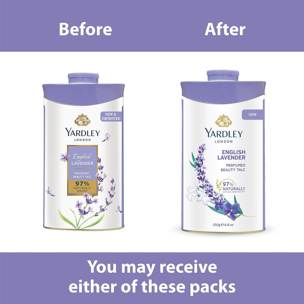 Yardley Lavande Anglaise — bouchon et texture soyeuse pour une application douce.