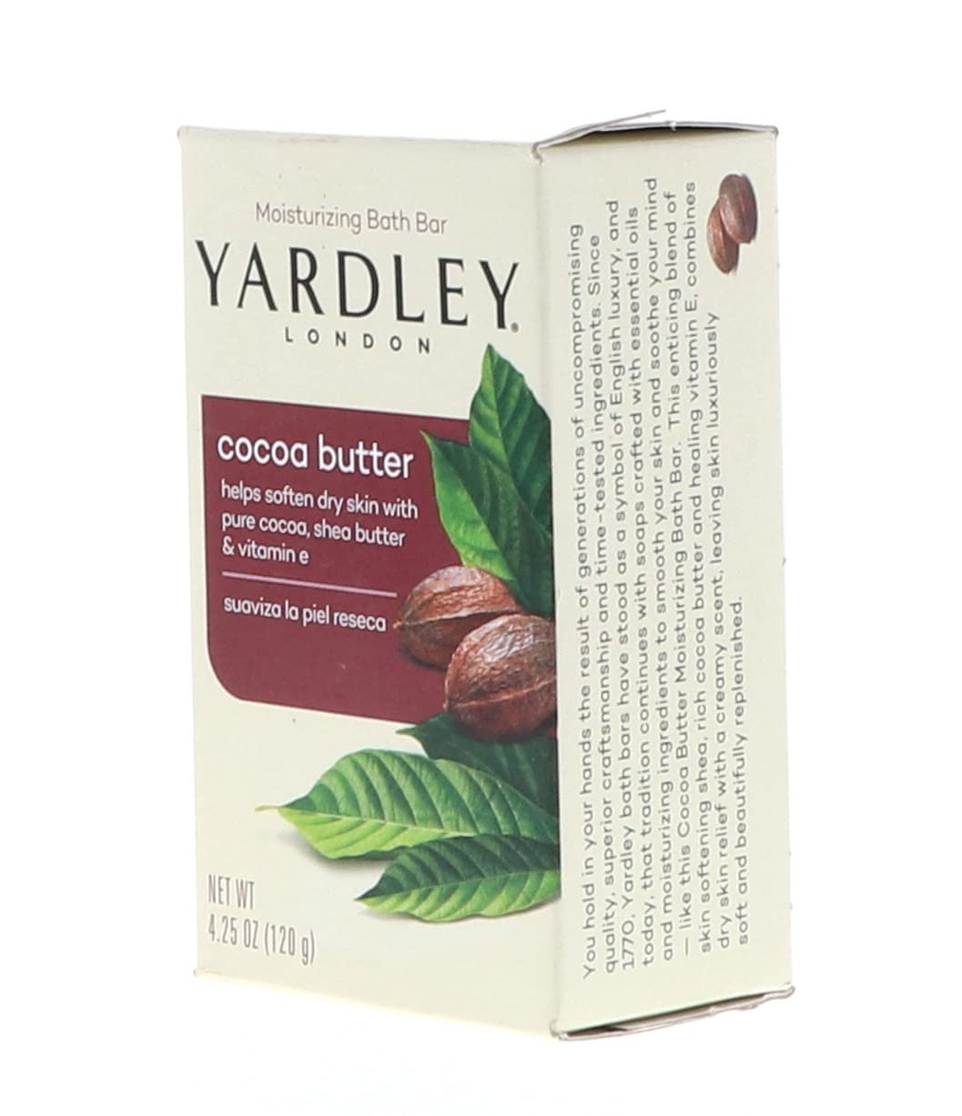 Barre Yardley London, beurre de cacao et karité pour nourrir la peau.