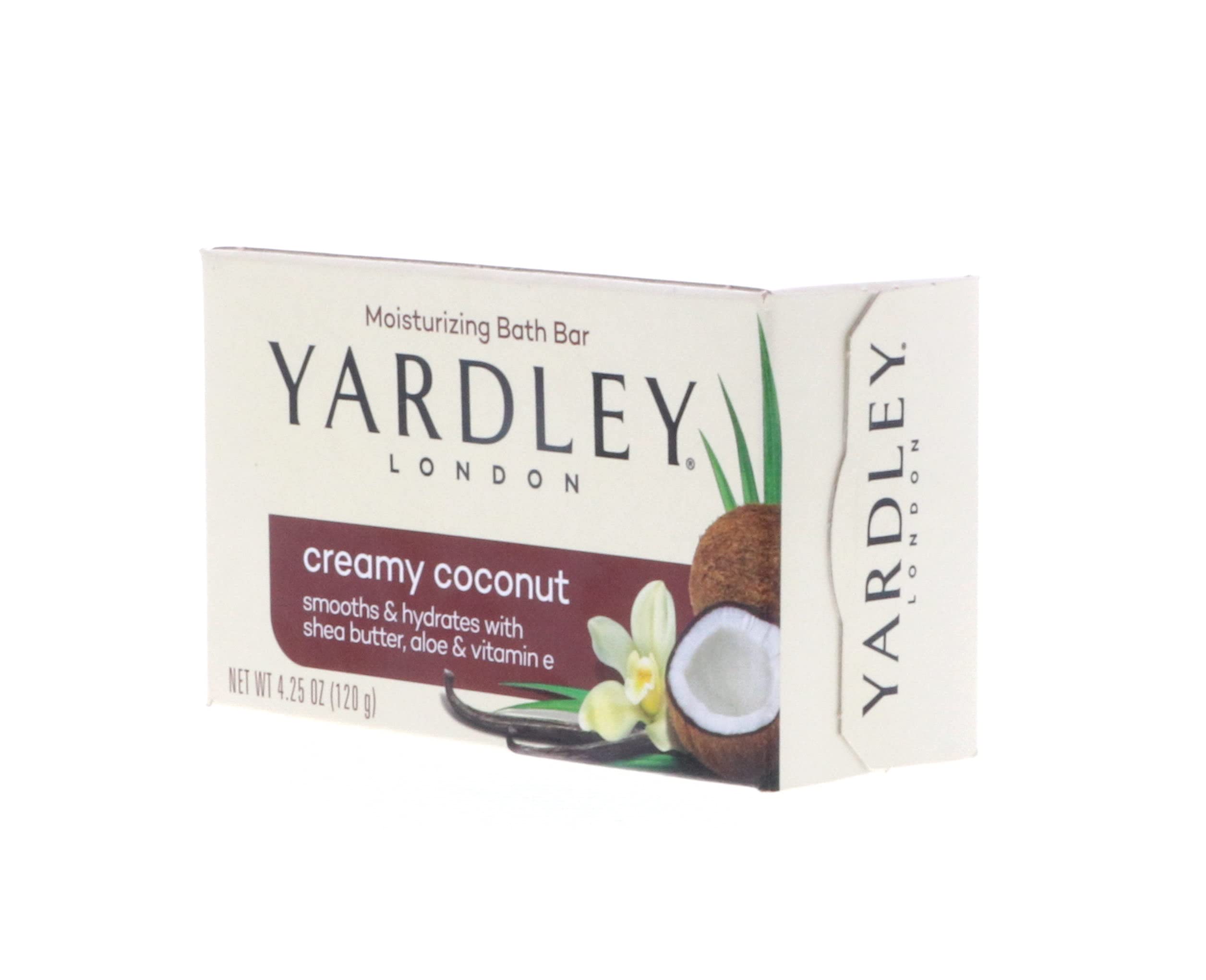 Yardley bath bar features paraben- and sulfate-free formula for gentle cleansing.
