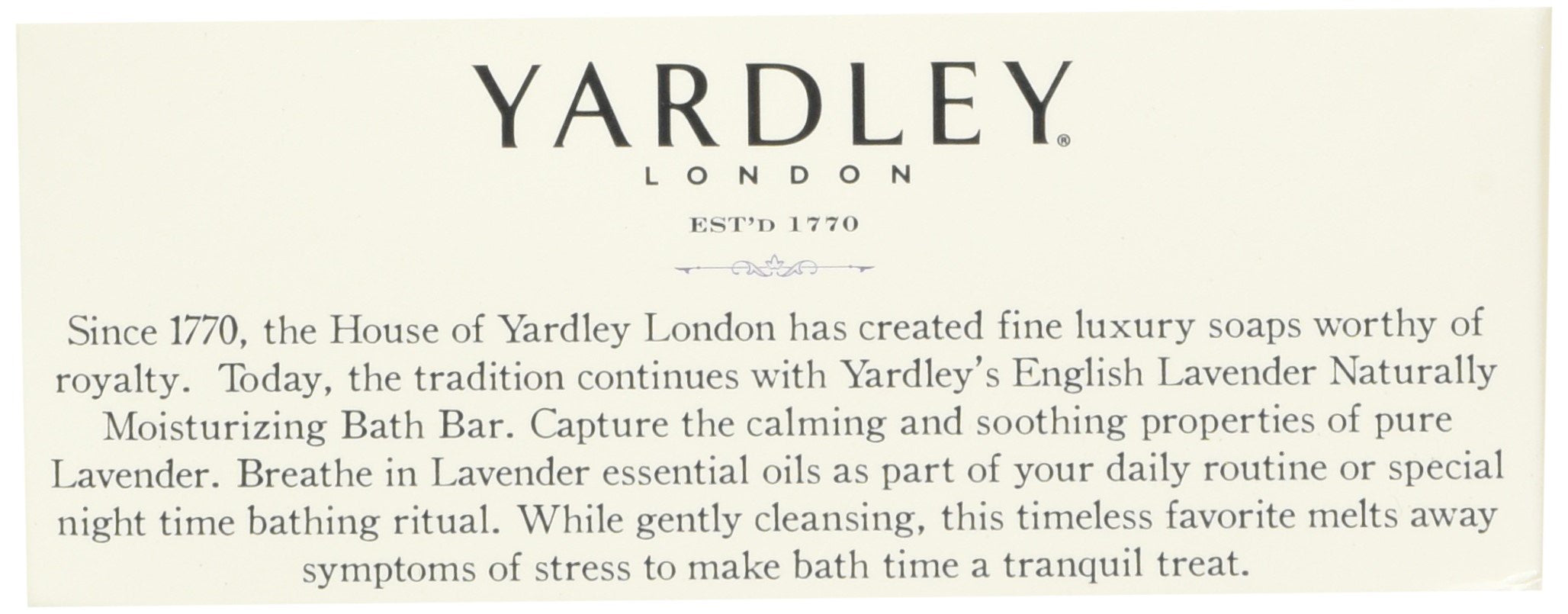 Savon Yardley London English Lavender - texture crèmeuse, suggérant une douceur hydratante lors du bain.