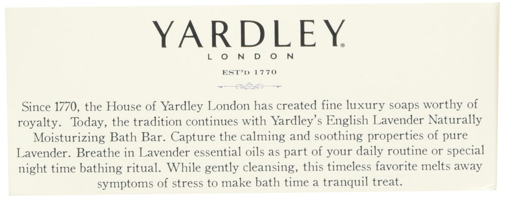 Savon Yardley London English Lavender - texture crèmeuse, suggérant une douceur hydratante lors du bain.