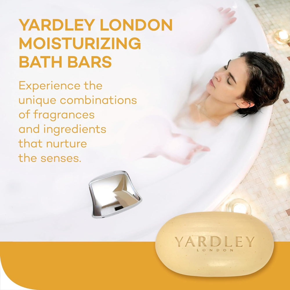 Texture douce d’exfoliation à l’avoine dans le savon Yardley London.
