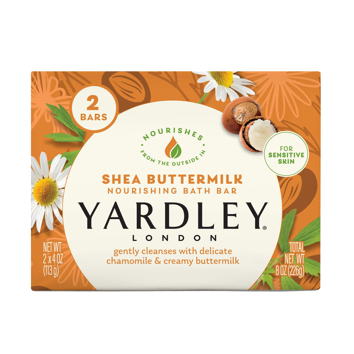 Savon Yardley London, barre nourrissante: douceur durable pour peau sensible.