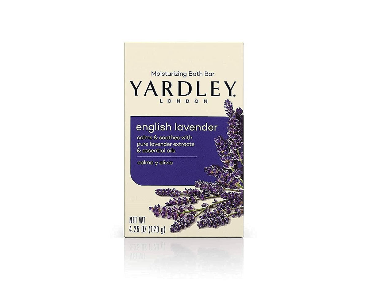 Savon Yardley London lavande-anglaise avec huiles essentielles, hydratant et apaisant.