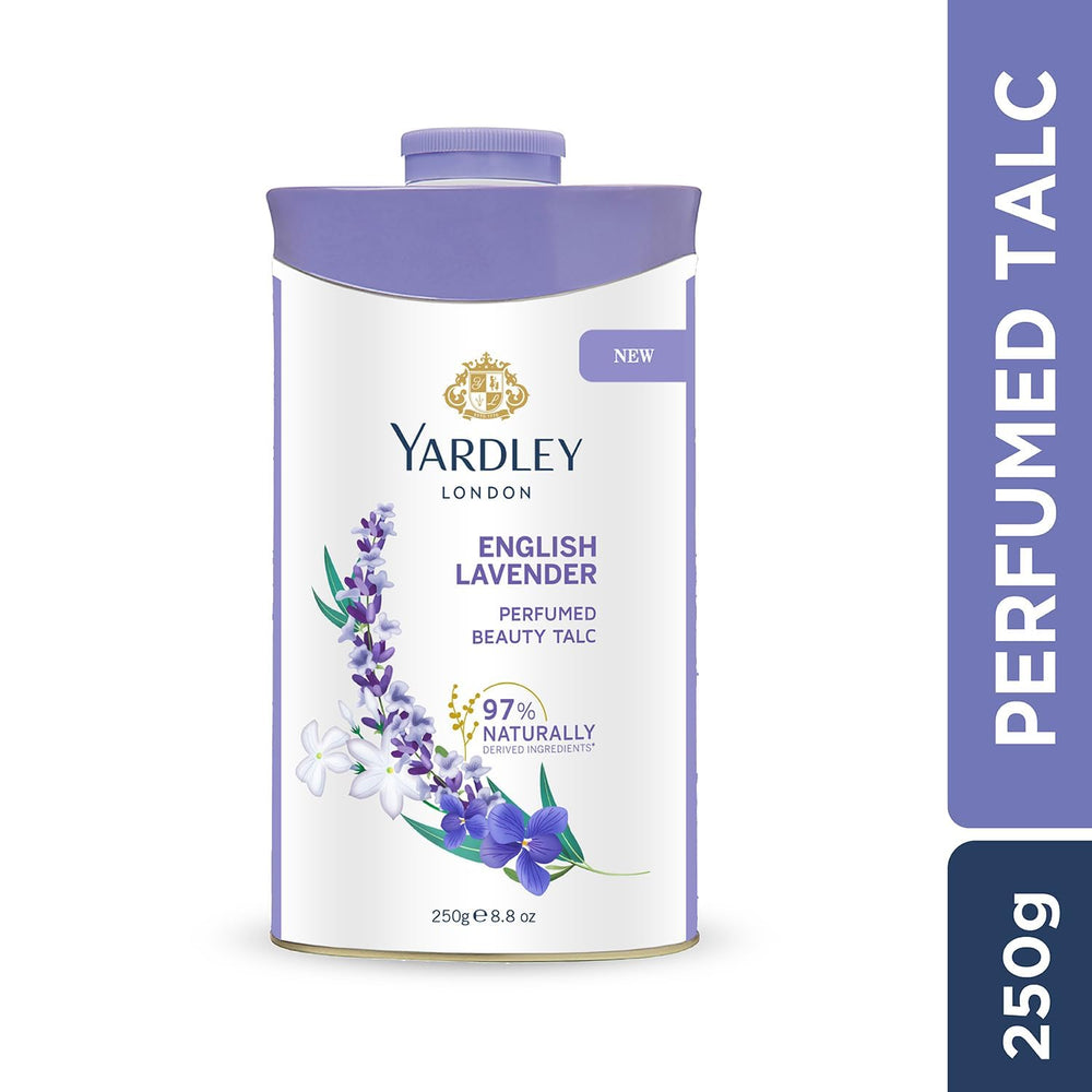 Yardley Lavande Anglaise — pot de 250 g offrant une fraîcheur légère au quotidien.