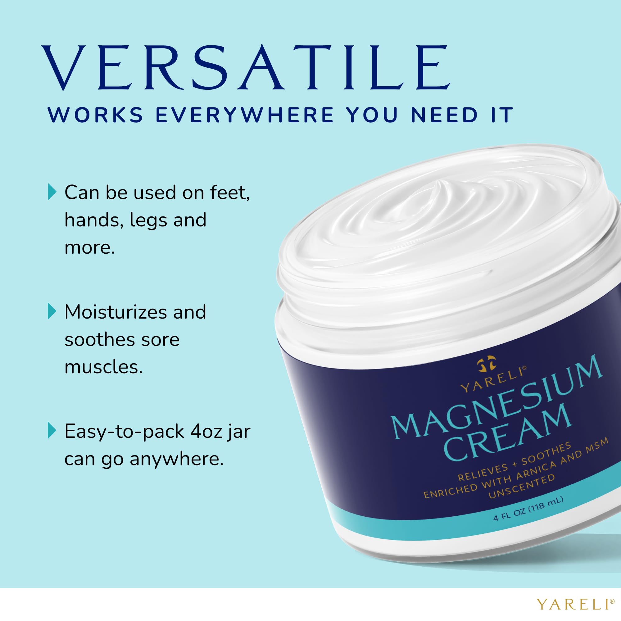 YARELI crème magnesium-relaxation-soir; favorise une routine sommeil apaisante.